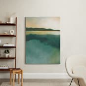 "Tranquil Harbor" - Art Print in Tranquil Green by AlisonJerry - In a Room