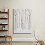 "Birch Woods in Winter" - Art Print in Ivory by Shannon Chen of Four Wet Feet Studio - In a Room