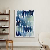 "Scribbles in Blue" - Art Print in Indigo by Yao Cheng Design - In a Room