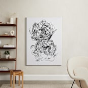 "Two Peonies" - Art Print in Noir by IMG_101 - In a Room