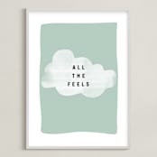 "all the feels" - Art Print in aqua by Lindsay Stetson Thompson - Framed
