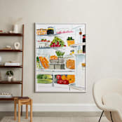 "Refrigerator Interior" - Art Print in orange by Lisa Travis - In a Room