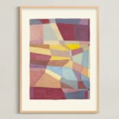 "Globe plot" - Art Print in Peach by Catilustre - Framed