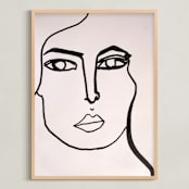 "Lady Lydia" - Art Print in Charcoal Black by cyrille gulassa - Framed