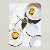 "Flatlay Lemon Study" - Art Print in Bright White by Kinga Subject - Unframed