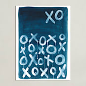 "XO Lunar" - Art Print in Payne's Gray by Michelle Owenby Design - Unframed