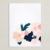 "January Botanical Abstract Print" - Art Print in Blush by Caryn Owen - Unframed