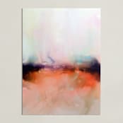 "Abstract Lands Series : Fields 4" - Art Print in Fire Red by Marta Spendowska - Unframed