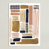 "Staccato" - Art Print in Nude Navy by Meg Gleason - Unframed