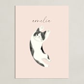 "Feline" - Personalized Art Print in Blush by Vivian Yiwing - Unframed