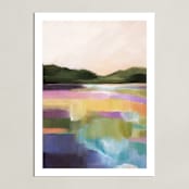 "Rainbow Waterfalls" - Art Print in Waterfall Blue by AlisonJerry - Unframed
