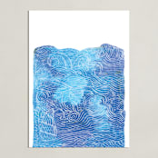 "Ocean" - Art Print in Sky Blue by Kanika Mathur - Unframed