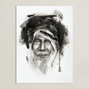 "Delhi" - Art Print in Black and White by Jen - Unframed