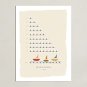"The Counting Ocean" - Personalized Art Print in Indigo by Michelle Enderton - Unframed
