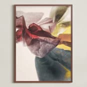 "La Fleur II" - Art Print in Taupe by Karen Kardatzke - Framed