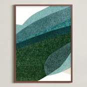 "Rippling Fields I" - Art Print in sea foam by Carrie Moradi - Framed