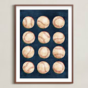 "Dinger 1 Spin Cycle" - Art Print in Navy by Kamala Nahas - Framed