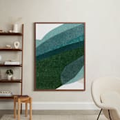 "Rippling Fields I" - Art Print in sea foam by Carrie Moradi - In a Room