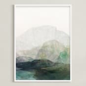 "Finding Balance No. 1" - Art Print in Emerald by Karen Kardatzke - Framed