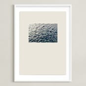 "Sand and Sea 2" - Art Print in Deep Sea Blue by Shawna Urban - Framed