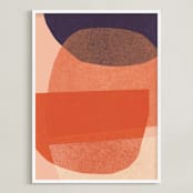 "paper jitter" - Art Print in papaya by Carrie Moradi - Framed