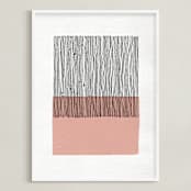 "Color Streak" - Art Print in Dusty Rose by Kiersten Garner - Framed