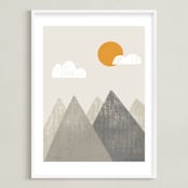 "The Mountains are Calling in the Morning" - Art Print in Mountain by Meghan Hageman - Framed