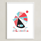 "Glink Glunk" - Art Print in Cherry by ERAY - Framed