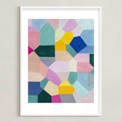 "Safe as houses" - Art Print in peach by raven erebus - Framed