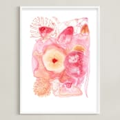 "Magenta Color Study" - Art Print in Magenta by Maggie Ramirez Burns - Framed