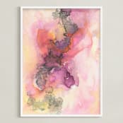"Yupo Study One" - Art Print in Gem Purple by Emily Magone - Framed