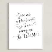 "Imagine the World" - Art Print in White by Ioana Martineac - Framed