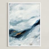 "The Ring Road" - Art Print in Marine Blue by Mya Bessette - Framed