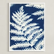 "Dryopteris arguta" - Art Print in Prussian Blue by raven erebus - Framed