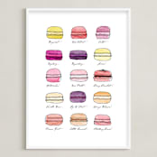 "Sweet Macaroons" - Art Print in Mixed Berry by Blixa 6 Studios - Framed