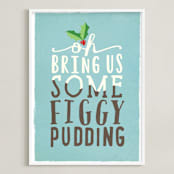 "Figgy Pudding" - Art Print in leaf by Rebecca Bowen - Framed