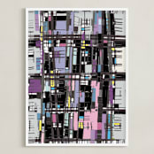 "Lavender City" - Art Print in Lavender by Jan Shepherd - Framed
