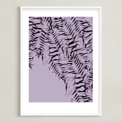 "Fern Cascade" - Art Print in Lavender by Kathleen Ney - Framed