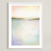 "Coral Bay" - Art Print in Coral Pink by AlisonJerry - Framed