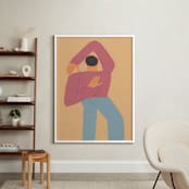 "Stretch 1" - Art Print in Burgundy by Elliot Stokes - In a Room