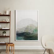 "Finding Balance No. 1" - Art Print in Emerald by Karen Kardatzke - In a Room