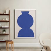 "Ceramic Vase Still Life" - Art Print in Brave Blue by Roseanne Kenny - In a Room