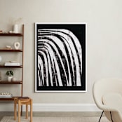 "Waterfall" - Art Print in Charcoal by Leanne Friedberg - In a Room
