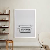 "The Typewriter" - Art Print in White on white by Cristiane - In a Room