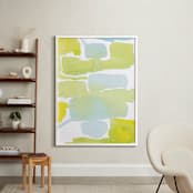 "Moss and Blue Stone" - Art Print in Moss Blue by Deborah Velasquez - In a Room