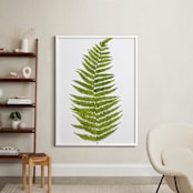 "Grass Green Watercolor Fern Leaf" - Art Print in Grass Green by Helga Wigandt - In a Room
