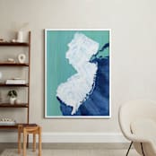 "New Jersey in Paint" - Art Print in Jersey Blue by Denise Wong - In a Room