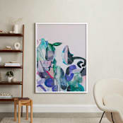 "Greens and Pinks" - Art Print in Emerald Green by Erin McCluskey Wheeler - In a Room