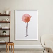 "Fla-la-mingo back" - Art Print in Flamingo Pink by Johanna Phillips Huuva - In a Room