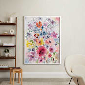 "Watercolor Flowers 1" - Art Print in Light tones by Susanna Nousiainen - In a Room